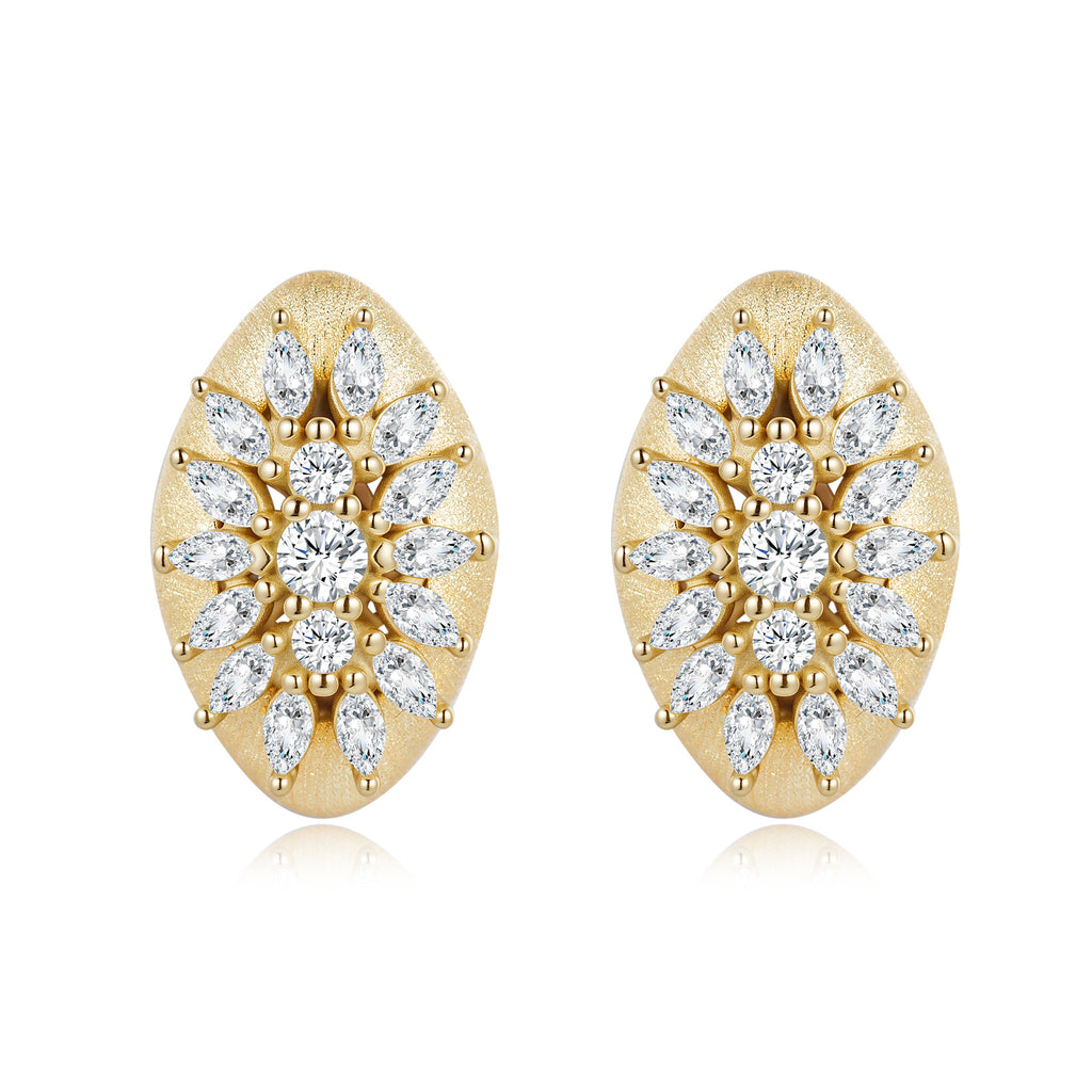 Italian Brushed Vintage Minimalist Moissanite Ring - 14K Gold Plated 925 Sterling Silver | MS-G11 in 14K Gold Plated 925 Silver | Moisse & Silver Co. - Moisse & Silver Co.