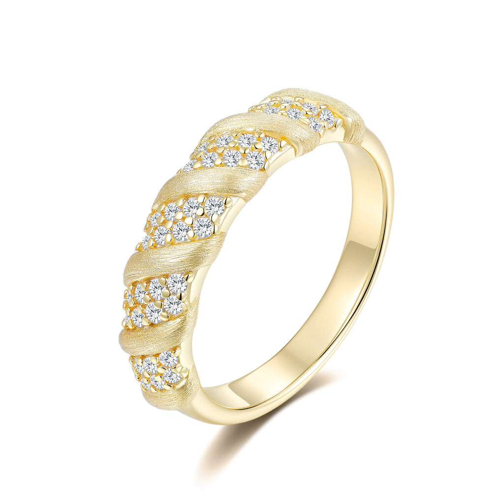 Artisan Crafted Moissanite Ring in 14K Gold Plated 925 Silver | Moisse & Silver Co. | #146 - Moisse & Silver Co.