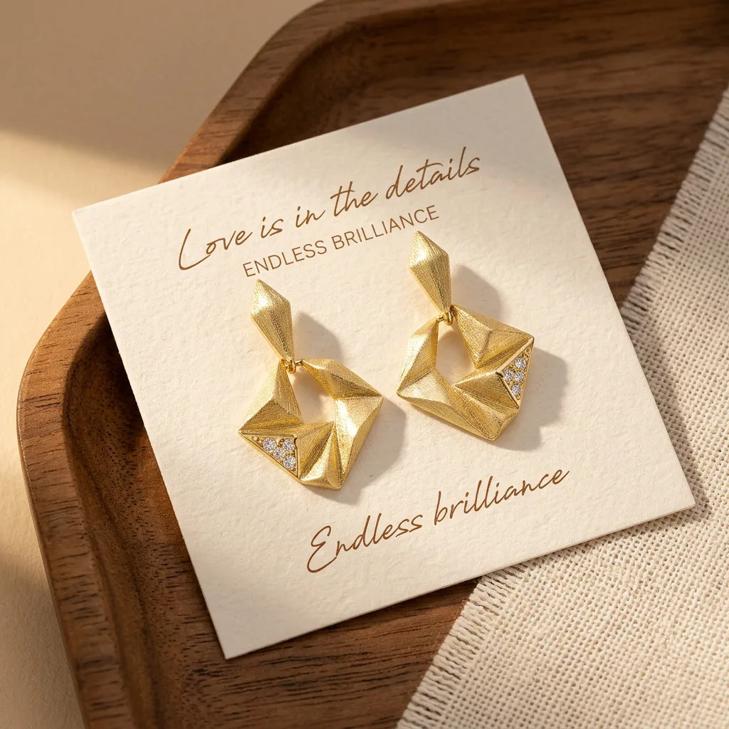 Moissanite Rigato Brushed 925 Sterling Silver Earrings | Vintage Luxury