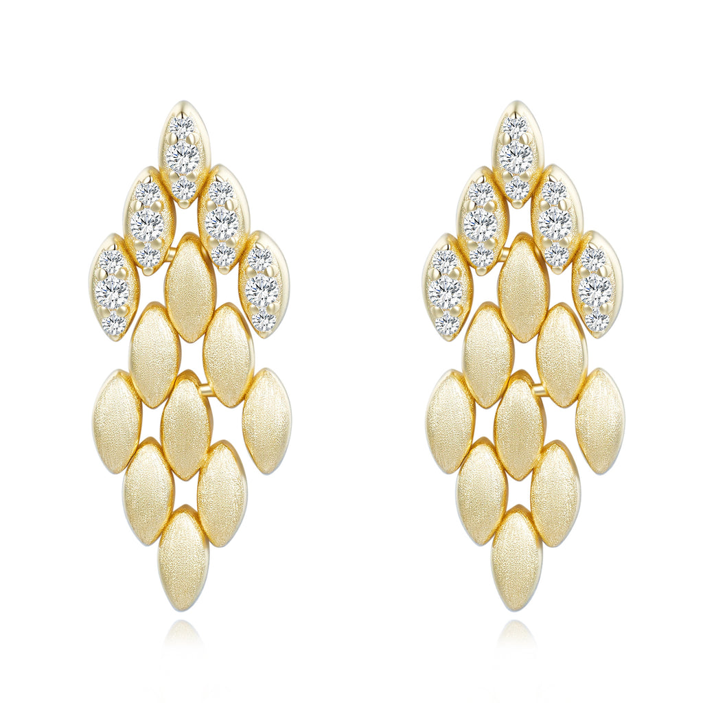 Vintage Moissanite Earrings - 925 Silver 14K Gold Plated #26 - Moisse & Silver Co.