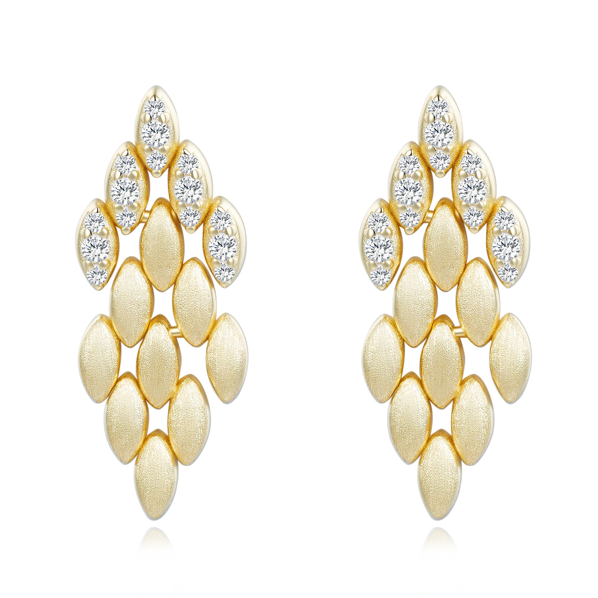 Vintage Moissanite Earrings - 925 Silver 14K Gold Plated #26 - Moisse & Silver Co.