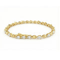 Italian Brushed Minimalist Luxury Pear Cut Moissanite Bracelet - 14K Gold Plated 925 Sterling Silver | MS-G34 in 14K Gold Plated 925 Silver | Moisse & Silver Co. - Moisse & Silver Co.