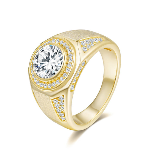 Artisan Crafted Moissanite Ring in 14K Gold Plated 925 Silver | Moisse & Silver Co. | #57 - Moisse & Silver Co.