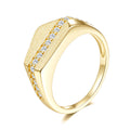 Moissanite Rigato Brushed 925 Sterling Silver Ring | Vintage Luxury
