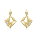 Moissanite Rigato Brushed 925 Sterling Silver Earrings | Vintage Luxury
