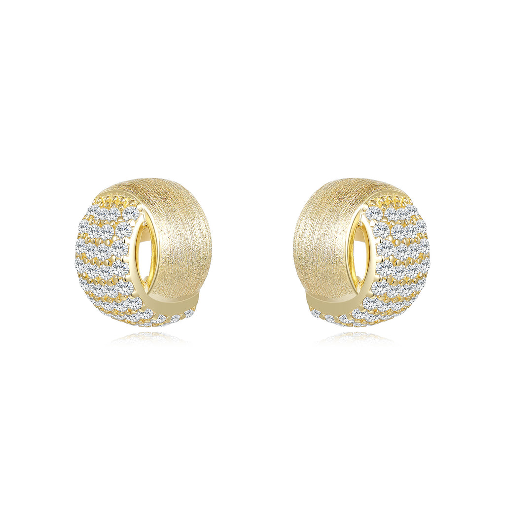 Italian Brushed Luxury Moissanite Ring in 14K Gold Plated 925 Silver | Moisse & Silver Co. | #88 - Moisse & Silver Co.