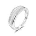 Italian Brushed Minimalist Star Moissanite Ring in 14K Gold Plated 925 Silver | Moisse & Silver Co. | #148 - Moisse & Silver Co.