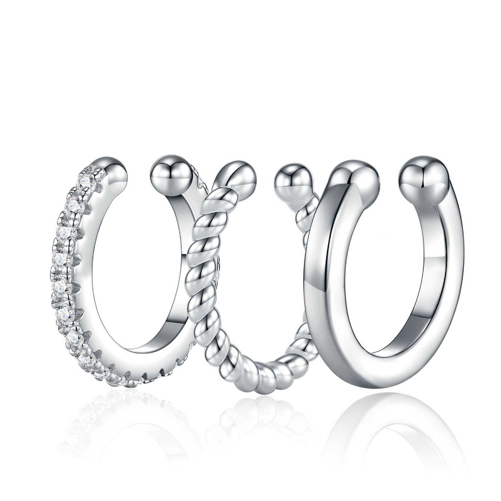 C-Shape Ear Bone Clip Set - S925 Silver Non-Piercing Earrings - Moisse & Silver Co.