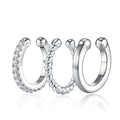 C-Shape Ear Bone Clip Set - S925 Silver Non-Piercing Earrings - Moisse & Silver Co.