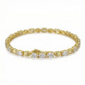 Italian Brushed Vintage Luxury Moissanite Bracelet - 14K Gold Plated 925 Sterling Silver | MS-G35 in 14K Gold Plated 925 Silver | Moisse & Silver Co. - Moisse & Silver Co.