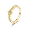 French Vintage Starburst Moissanite Ring in 14K Gold Plated 925 Silver | Moisse & Silver Co. - Moisse & Silver Co.