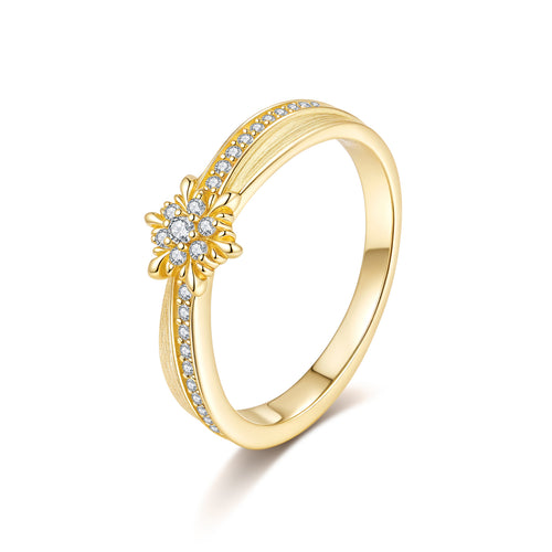 French Vintage Starburst Moissanite Ring in 14K Gold Plated 925 Silver | Moisse & Silver Co. - Moisse & Silver Co.