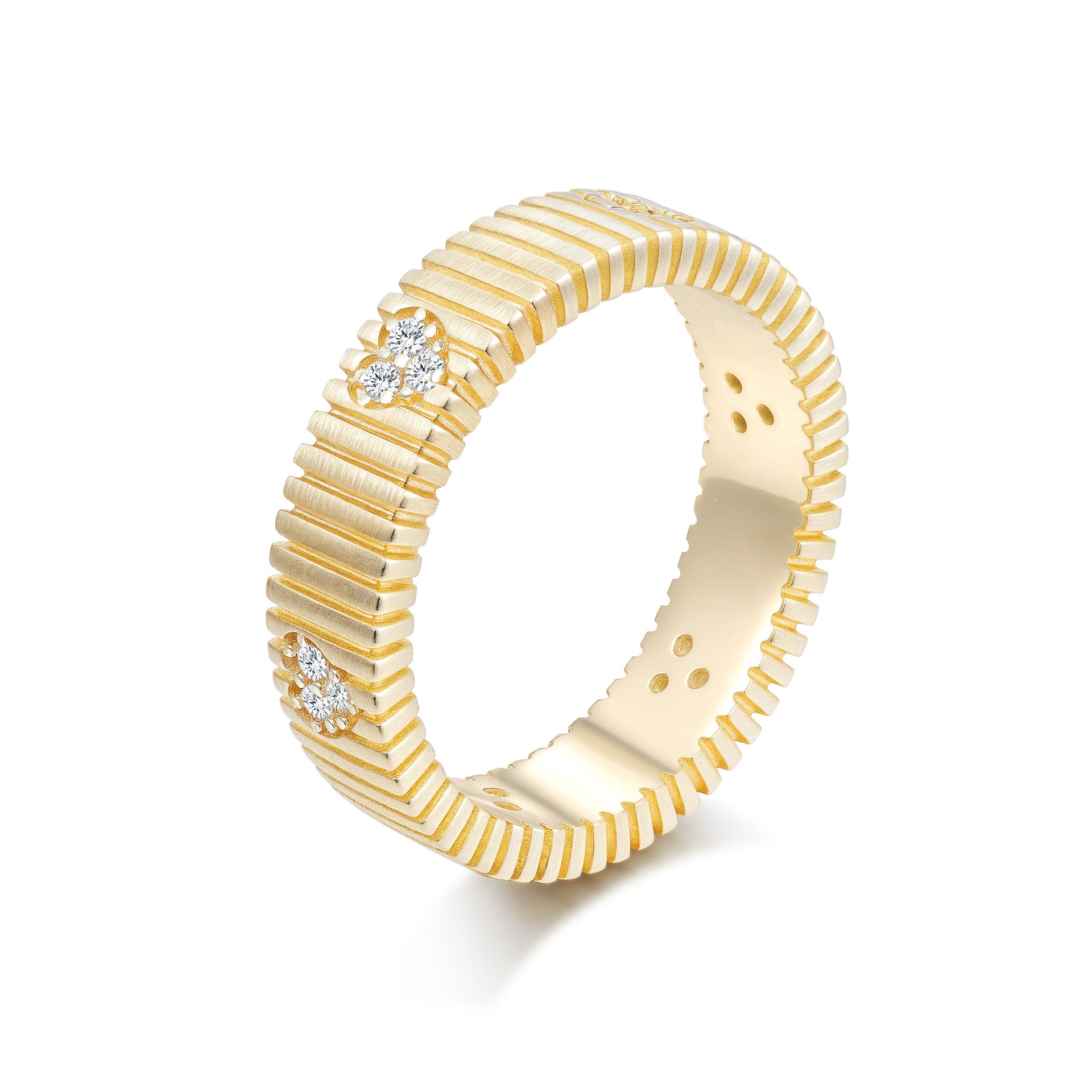Italian Brushed Luxury Radiant Cut Moissanite Ring in 14K Gold Plated 925 Silver | Moisse & Silver Co. | #63 - Moisse & Silver Co.