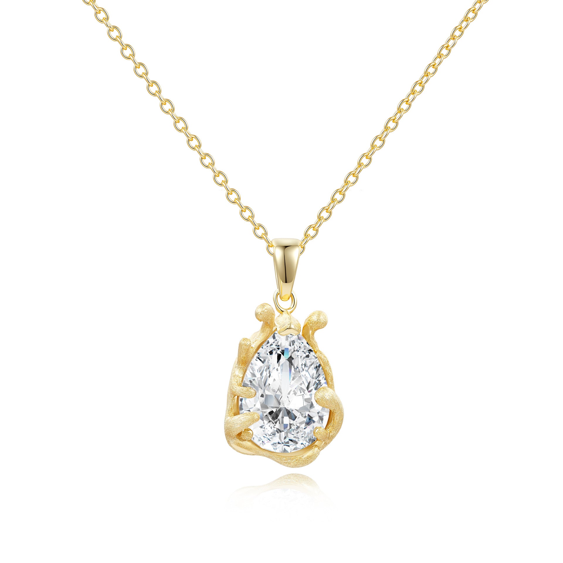 Moissanite Rigato Brushed 925 Sterling Silver Necklace | Vintage Luxury