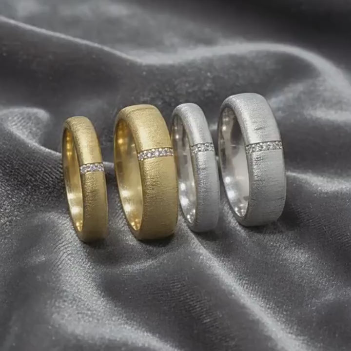 Italian Brushed Minimalist Luxury Moissanite Ring in 14K Gold Plated 925 Silver | Moisse & Silver Co. | #19