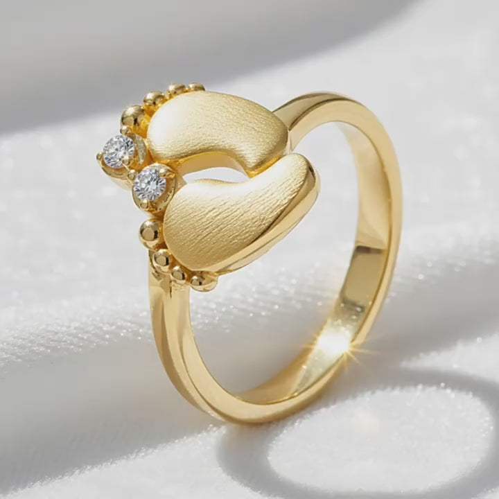 Italian Brushed Minimalist Moissanite Ring in 14K Gold Plated 925 Silver | Moisse & Silver Co. | #61