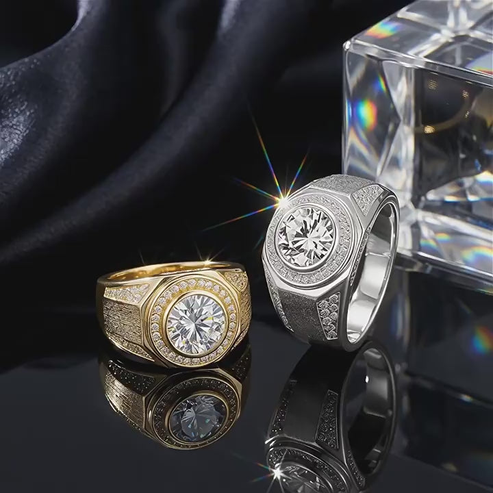 Artisan Crafted Moissanite Ring in 14K Gold Plated 925 Silver | Moisse & Silver Co. | #57