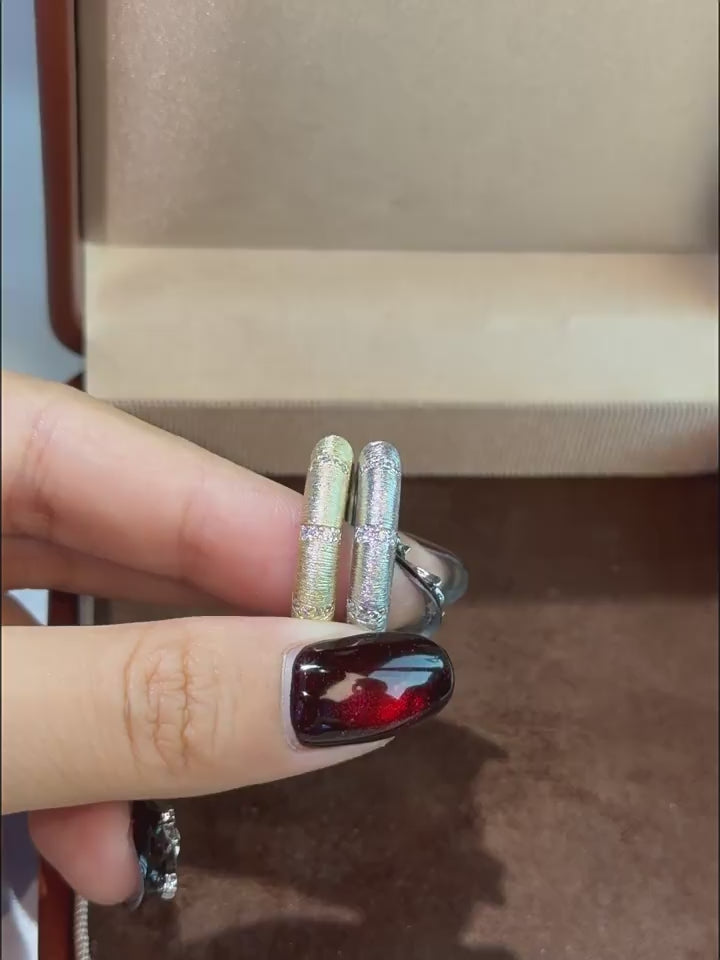 Italian Brushed Luxury Moissanite Ring in 14K Gold Plated 925 Silver | Moisse & Silver Co. | #88