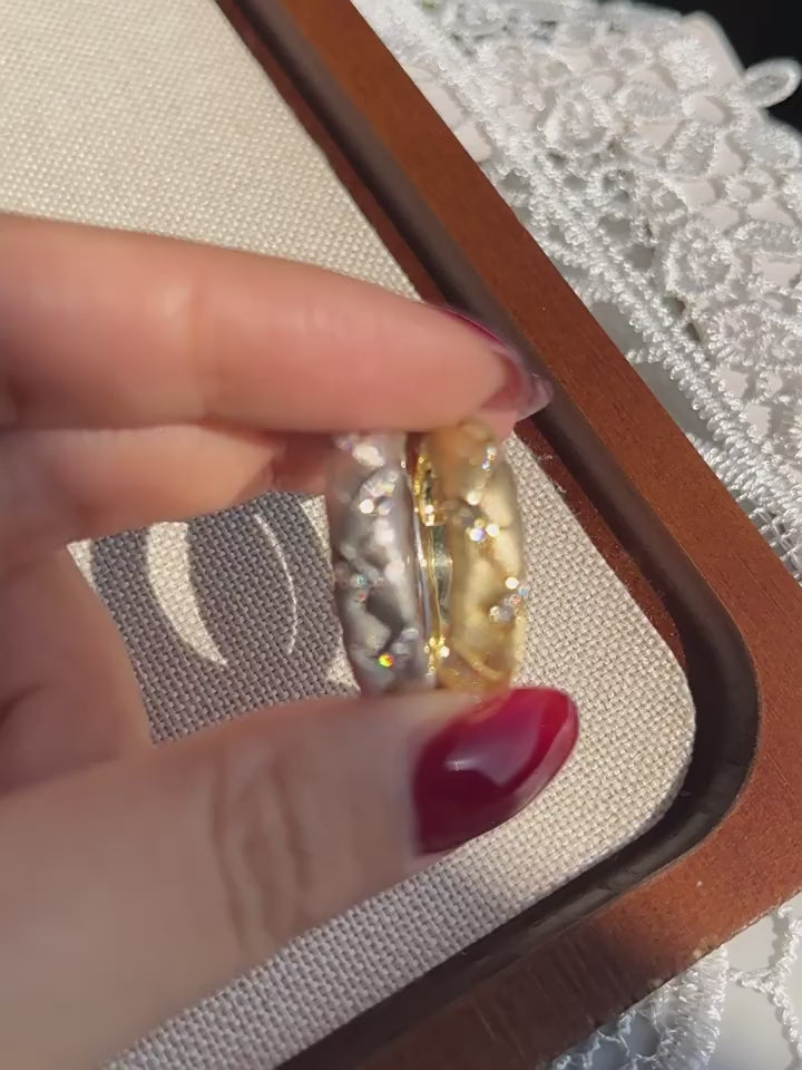 Italian Brushed Luxury Moissanite Ring in 14K Gold Plated 925 Silver | Moisse & Silver Co. | #150