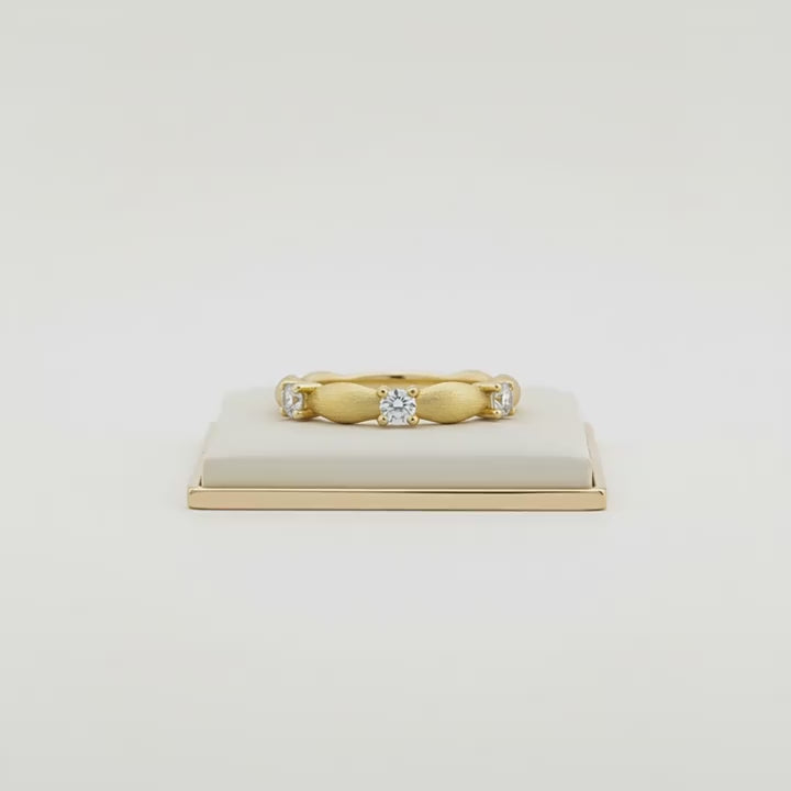 Italian Brushed Luxury Floral Moissanite Ring in 14K Gold Plated 925 Silver | Moisse & Silver Co. | #15