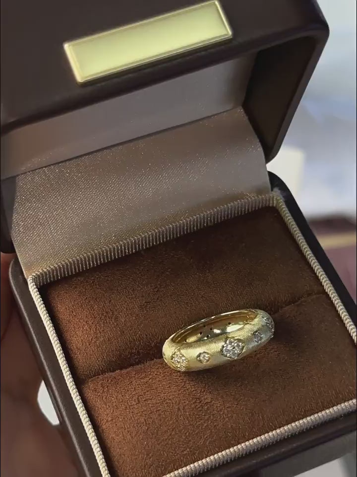 Italian Brushed Minimalist Luxury Moissanite Ring in 14K Gold Plated 925 Silver | Moisse & Silver Co. | #13