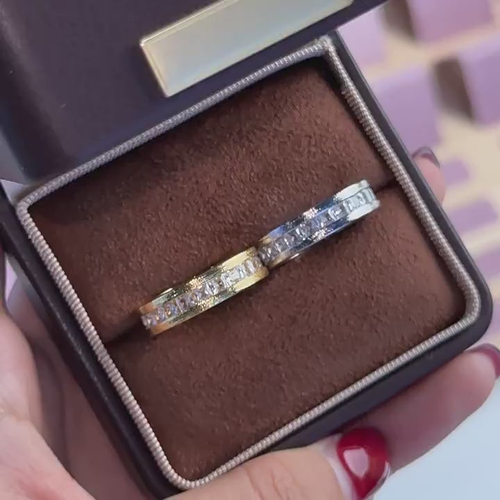 Italian Brushed Minimalist Star Moissanite Ring in 14K Gold Plated 925 Silver | Moisse & Silver Co. | #127