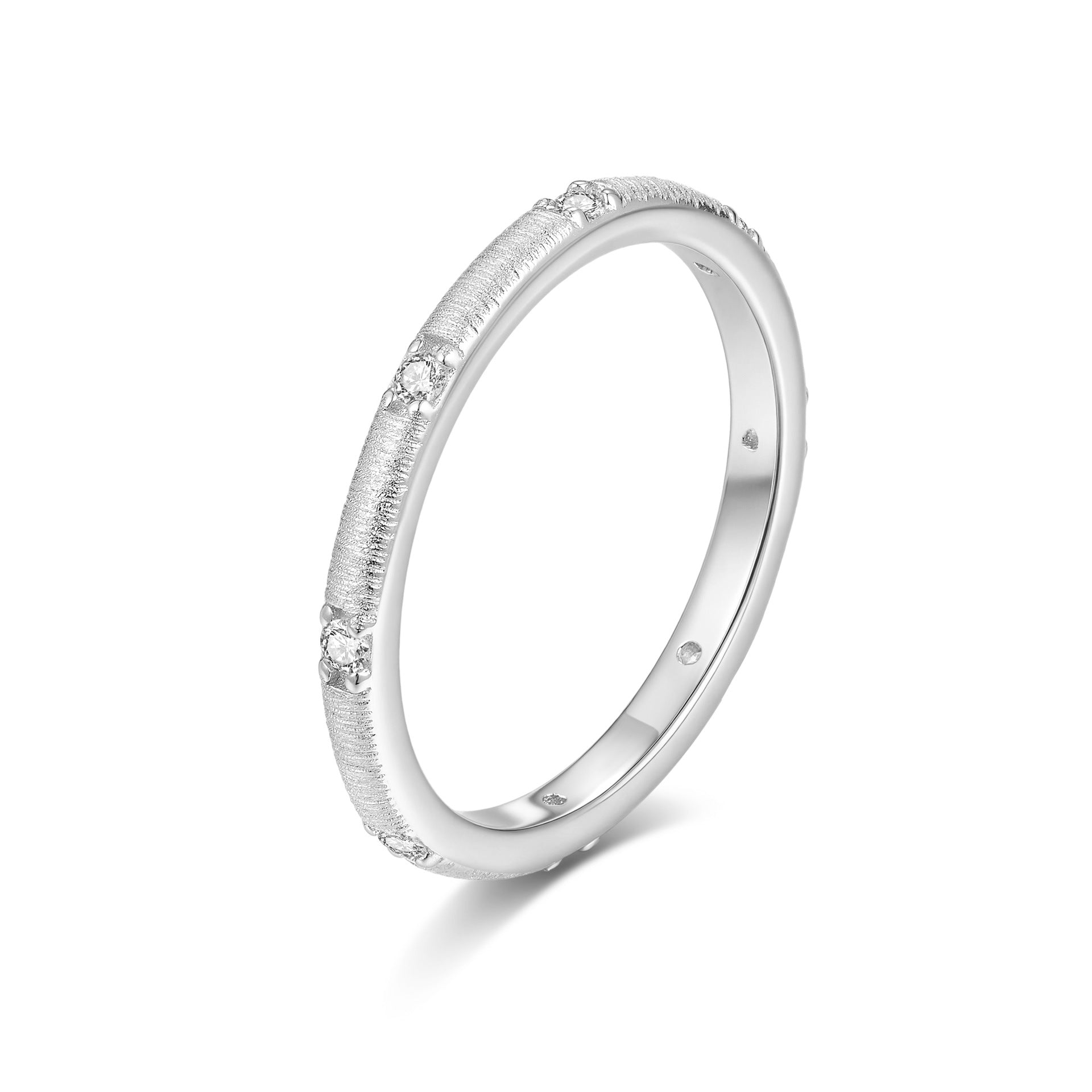Italian Brushed Minimalist Luxury Moissanite Ring in 14K Gold Plated 925 Silver | Moisse & Silver Co. | #1 - Moisse & Silver Co.
